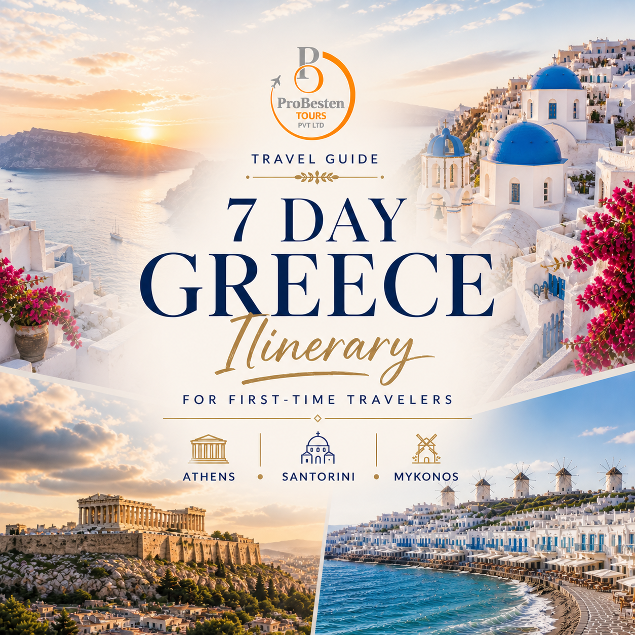 7 Day Greece Itinerary for First-Time Travelers Covering Athens, Santorini and Mykonos