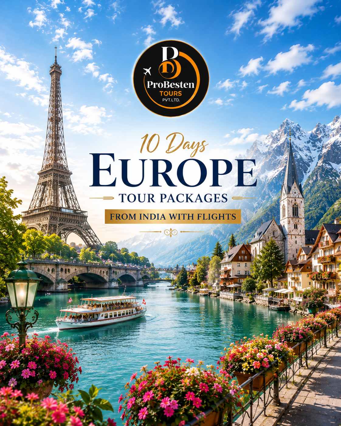 10 Days Europe Tour Packages from India with Flights