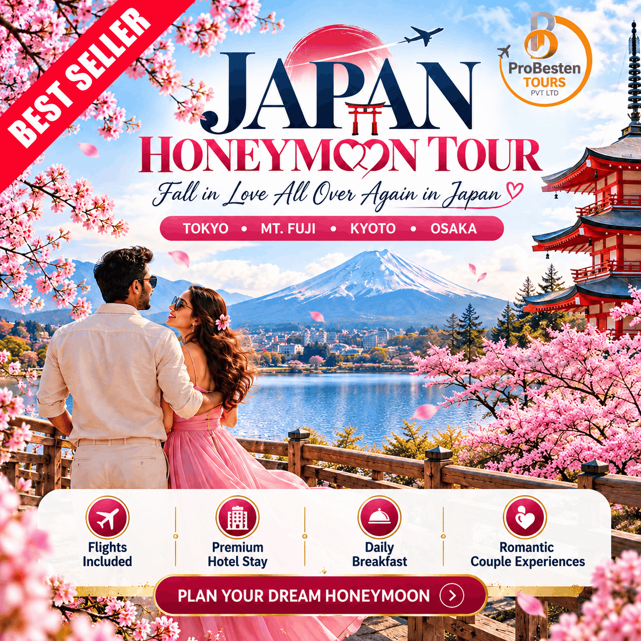 Japan tour honeymoon packages from india